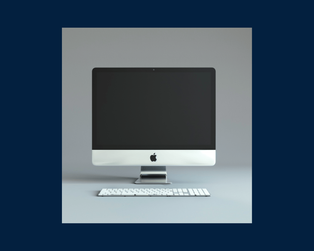 apple computer gray background